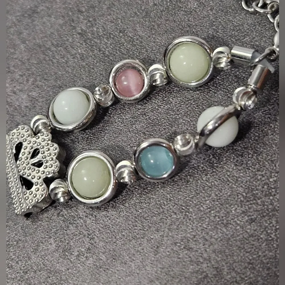 Luminous Beaded Bracelet Watchband SILVER 20mm SAMSUNG ANDROID NEW FANCY BANDS